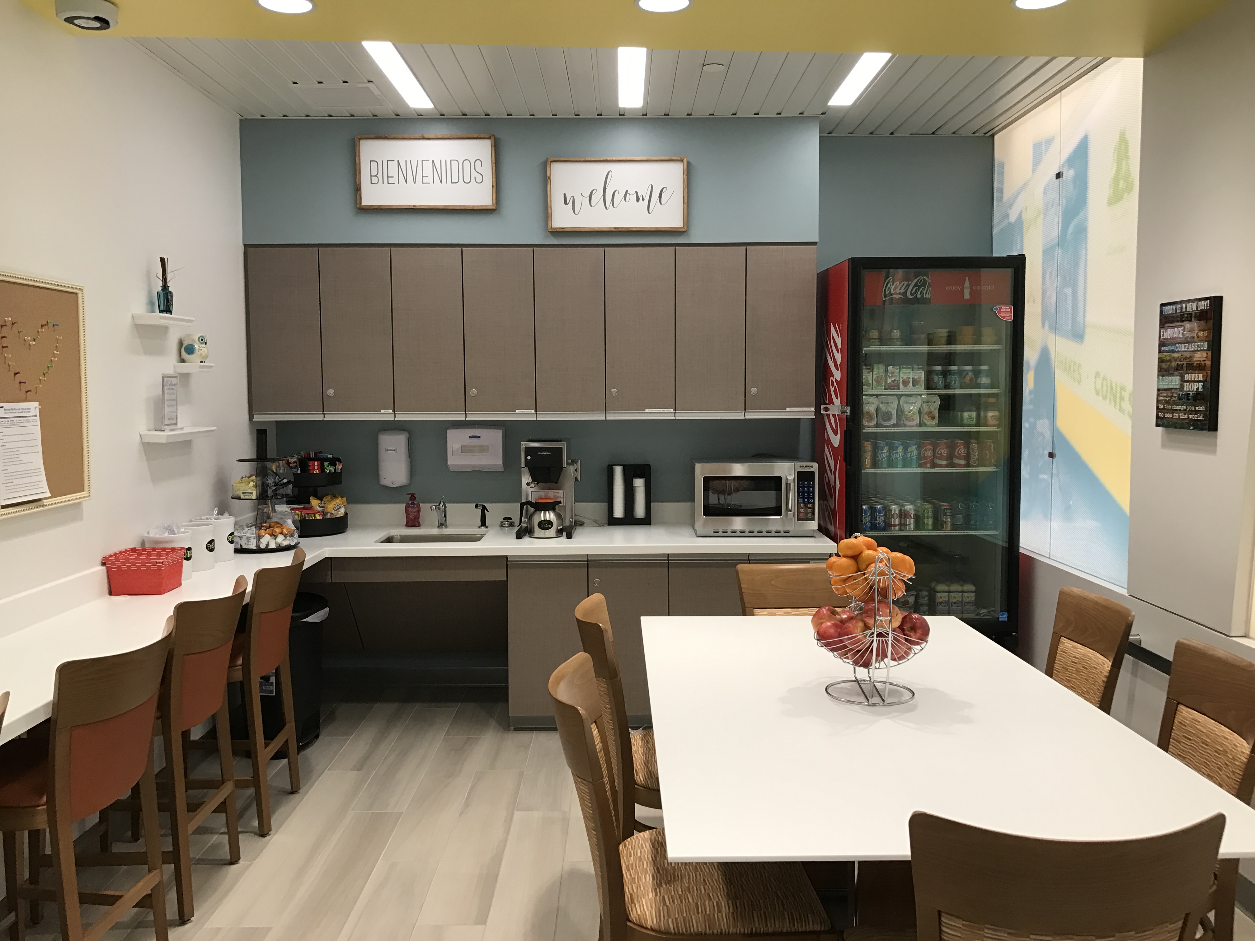 Dining area in Ronald McDonald Family Room at St. Christopher's Hospital