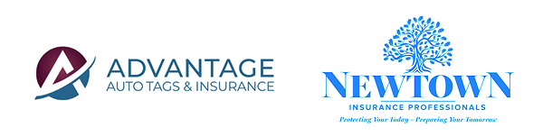 Advantage Auto Tags and Newtown Insurance Professionals logos