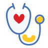 Drawing of stethoscope with heart