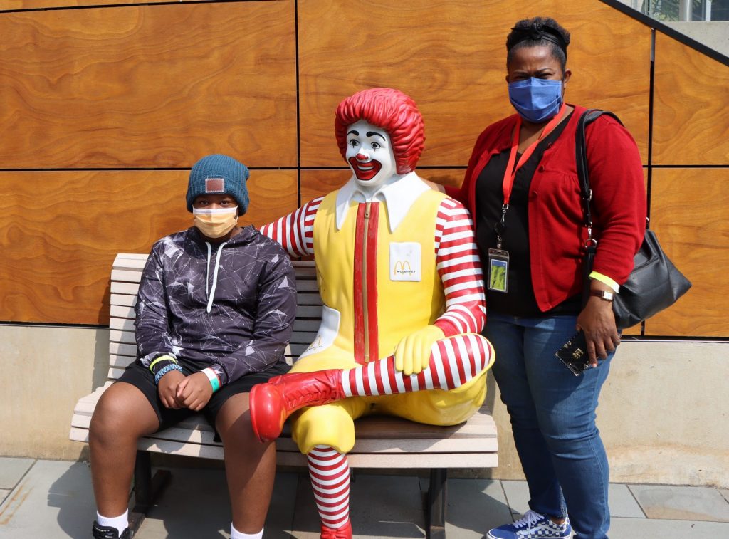 Son and mother with Ronald