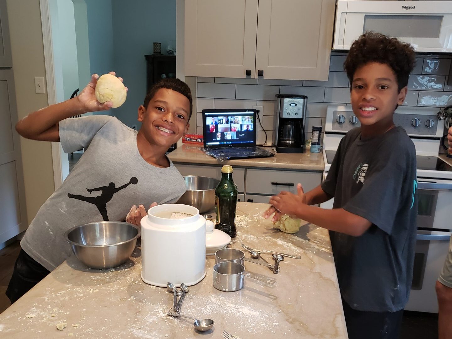 Siblings learning how to cook during virtual RMC