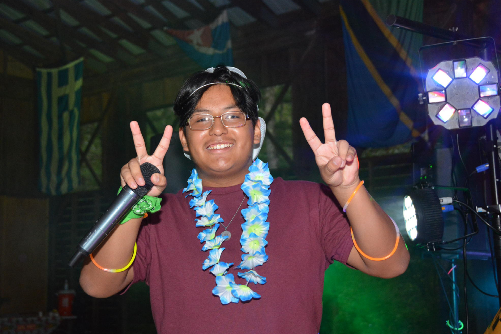 Young Adults Leadership Program2 camp counselor giving peace signs
