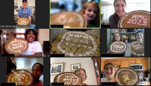 Virtual campers showing off their cookie cakes