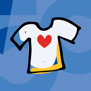 drawing of a shirt with a heart on it