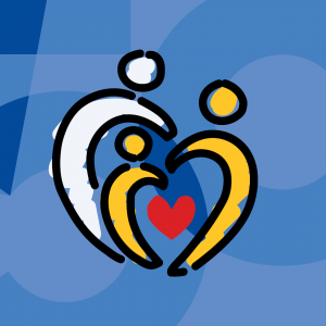 drawing of people with a heart