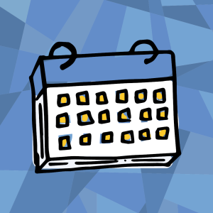blue icon with a month calendar
