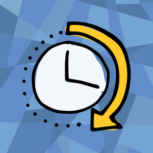 icon of a clock with an arrow