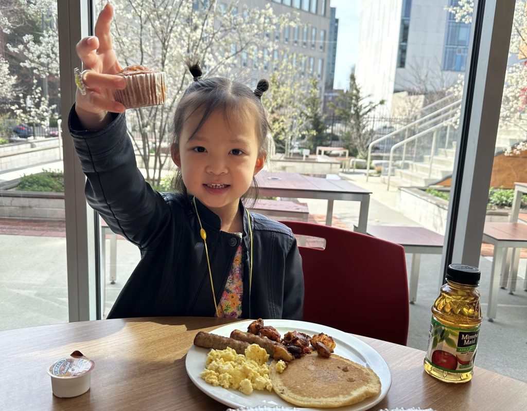 Child eating breakfast