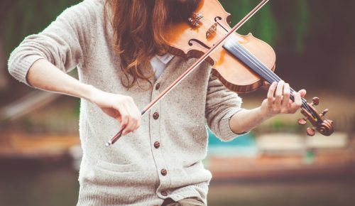 playing music